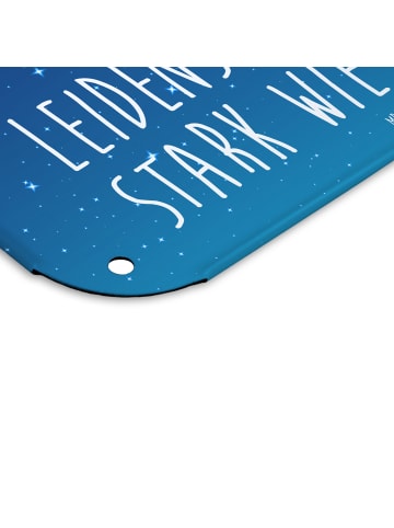 Mr. & Mrs. Panda Retro Blechschild Sternzeichen Stier mit Spruch in Sternenhimmel Blau