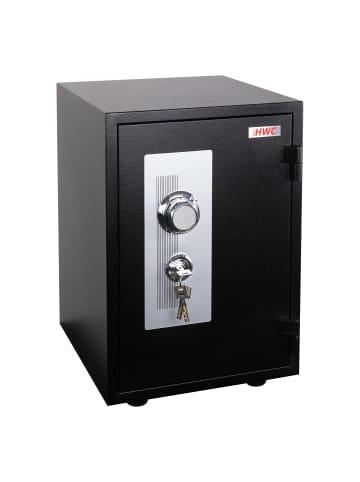 MCW Feuerfester (60min) Tresor L48 Doppelbolzenverriegelung, 44kg, Schwarz