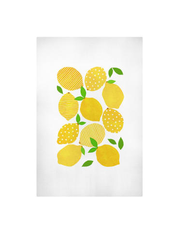 WALLART Leinwandbild - Zitronen mit Punkten in Gelb