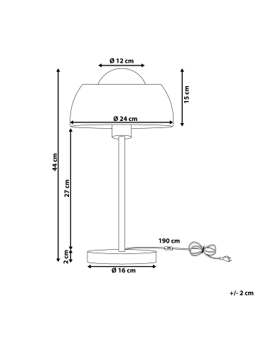 Beliani Tischleuchten SENETTE in Gold - (W) 24 x (H) 44 x (L) 24 cm