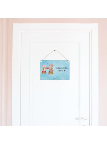 Mr. & Mrs. Panda Schild Glühschwein Sause mit Spruch in Eisblau