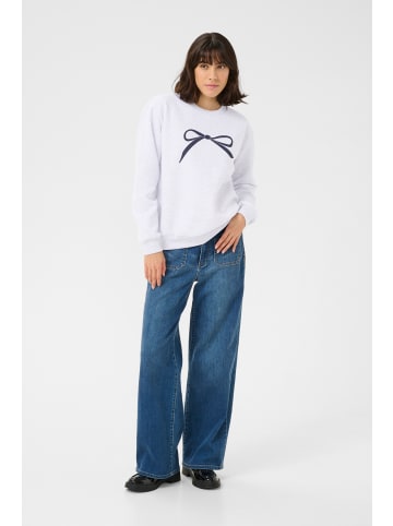Kaffe Sweatshirt KAanne Regular fit in Light Grey Melange W. Bow