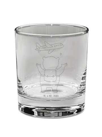 Mr. & Mrs. Panda Whiskeyglas Bär Flugzeug ohne Spruch in Transparent