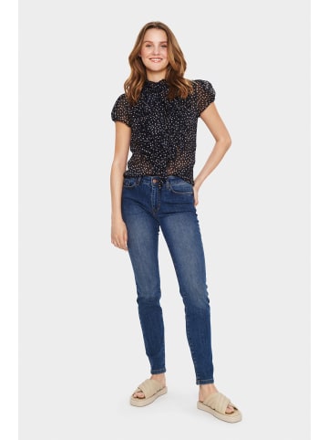 SAINT TROPEZ Kurzarm-Bluse LiljaSZ Slim fit in Night Sky Dot