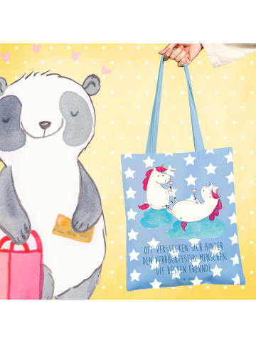 Mr. & Mrs. Panda Stoffbeutel Einhorn Sekt mit Spruch in Sky Blue
