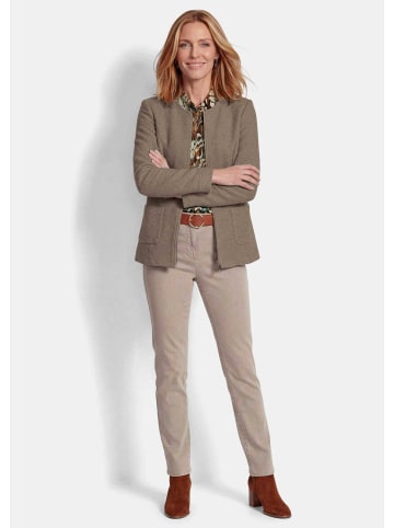GOLDNER Jacke im Bouclé-Look in camel / gemustert