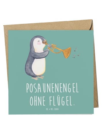 Mr. & Mrs. Panda Deluxe Karte Engel Posaune mit Spruch in Meeresbrise