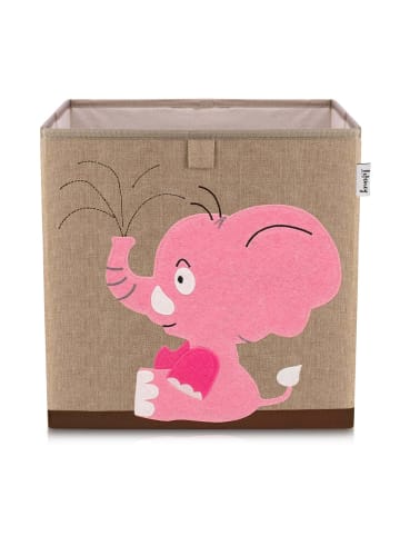 Lifeney Aufbewahrungsbox Elefant dunkel, 33 x 33 x 33 cm