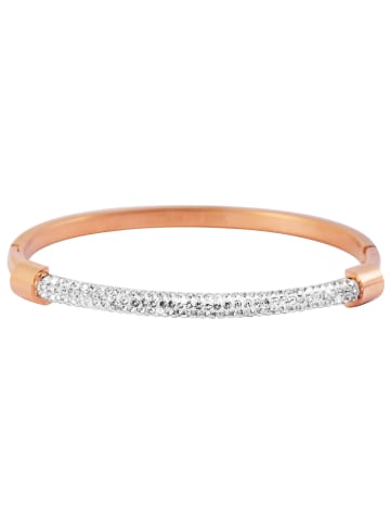 Adeliás Damen Armband – Armreif aus Edelstahl Ø 5,5 cm cm in silber