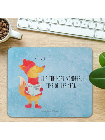 Mr. & Mrs. Panda Mouse Pad Fuchs Sänger mit Spruch in Eisblau
