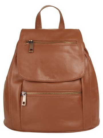 Samantha Look City-Rucksack echt Leder in cognac