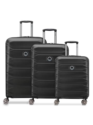 Delsey Meteor 4 Rollen Kofferset 3-teilig mit Dehnfalte in black