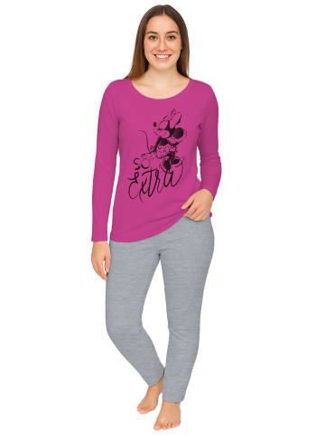 Disney Disney Minnie Mouse Schlafanzug - So extra  Langarm in grau/pink