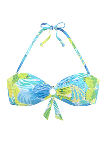 Sunseeker Bandeau-Bikini-Top in blau-grün