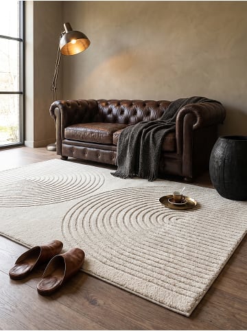 KADIMA DESIGN Teppich Kurzflor Geometrisch pflegeleicht Wohnzimmer Schlafzimmer Flur in Creme
