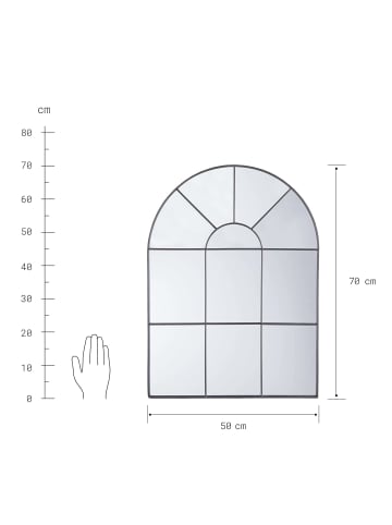 Butlers Fensterspiegel L 50 x H 70cm FINESTRA in Schwarz