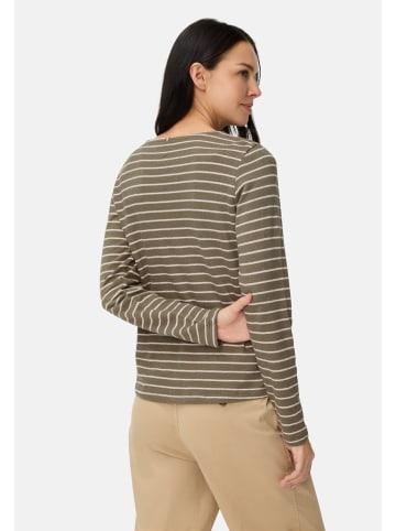 Camel Active Langarm-T-Shirt aus Bio-Baumwolle in Graugrün