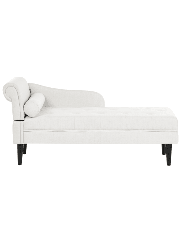 Beliani Chaiselongue YVOIRE in Weiß/Schwarz - (W) 68 x (H) 72 x (L) 151 cm
