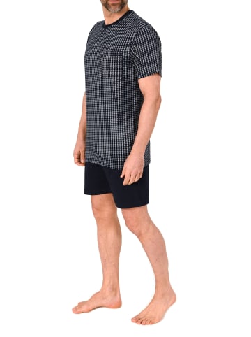 NORMANN Kurzarm Schlafanzug Shorty Pyjama 126 105 90 554 in marine
