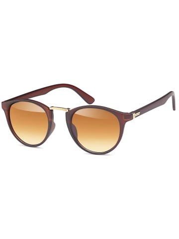 styleBREAKER Sonnenbrille in Braun-Gold matt / Braun Verlauf