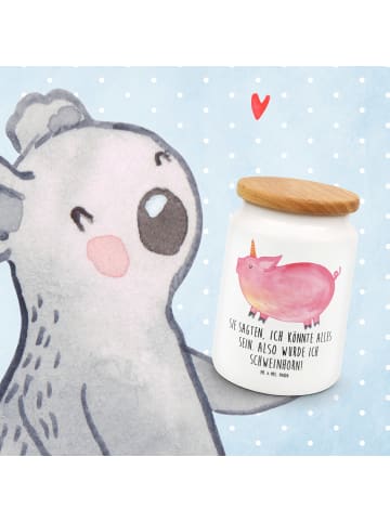 Mr. & Mrs. Panda Frischhaltedosen Einhorn Schwein mit Spruch in Weiß
