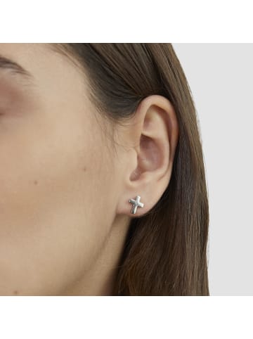 s.Oliver Ohrstecker mit Kreuz Detail in silber
