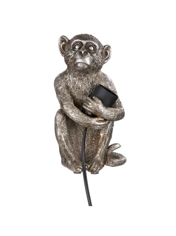 GILDE Tischlampe "Monkey" in Silber - H. 22 cm - B. 12 cm