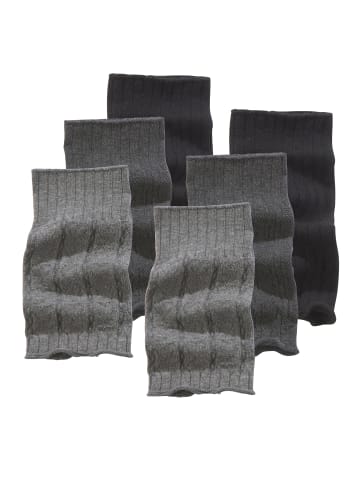 LAVANA basic Stulpensocken in 1x anthrazit meliert, 1x grau meliert, 1x schwarz