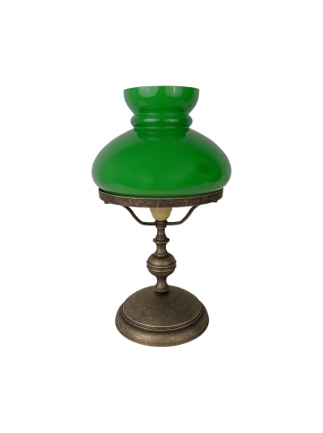 Licht-Erlebnisse Tischlampe Ø 22.5 x (H)39 cm in Bronze Antik matt Grün