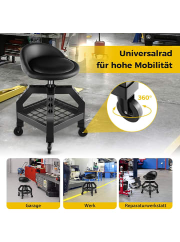 COSTWAY Werkstatthocker Höhenverstellbar in Schwarz