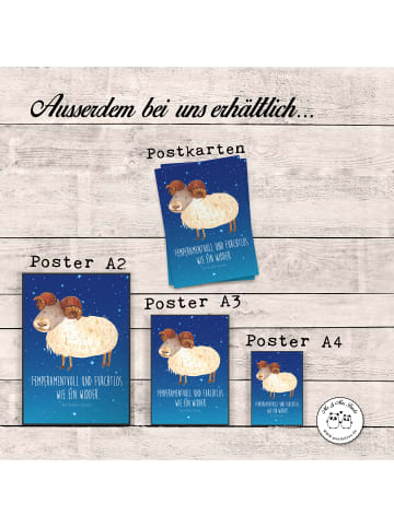 Mr. & Mrs. Panda Bild Sternzeichen Widder mit Spruch in Sternenhimmel Blau