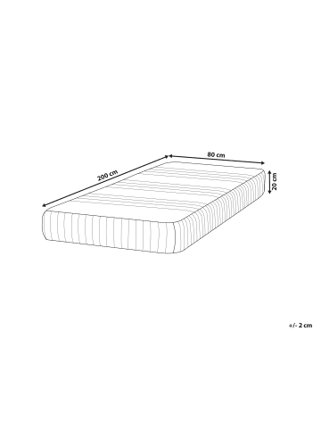 Beliani Matratze HAPPINESS in Weiß/Grau - (W) 80 x (H) 20 x (L) 200 cm