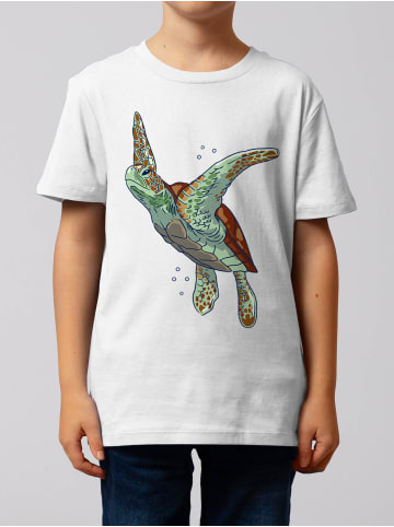 wat? Apparel T-Shirt Schildkröte Watercolor in Weiß