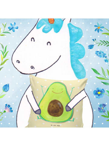 Mr. & Mrs. Panda kuschelkissen 40x40 Avocado Glücklich ohne Spruch in Gelb Pastell