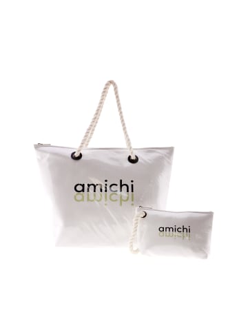 Amichi Strandtasche und Strand-Kulturtasche Servula (B)52 x (H)36 x (T)18 cm in Weiß