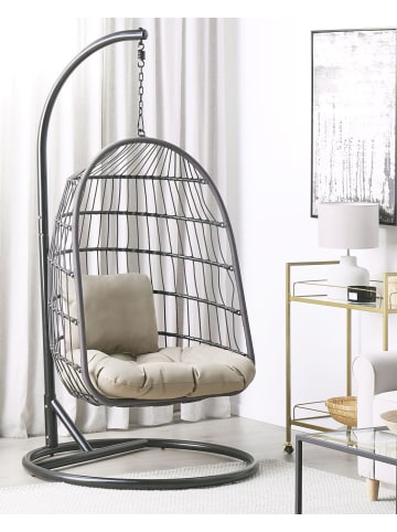 Beliani Hängesessel ALLERA in Schwarz/Grau - (W) 102 x (H) 199 x (L) 102 cm