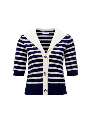 Rich & Royal Strickjacke in marine ecru - 0001