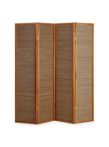 Homestyle4u 4-tlg. Paravent in Braun 176x175