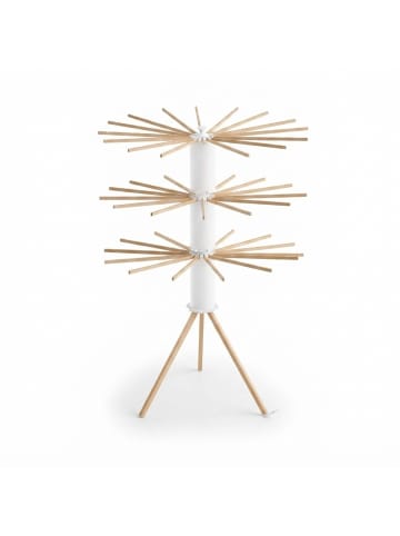 relaxdays Wäscheständer in Weiß/ Natur - (H)121 x Ø112 cm