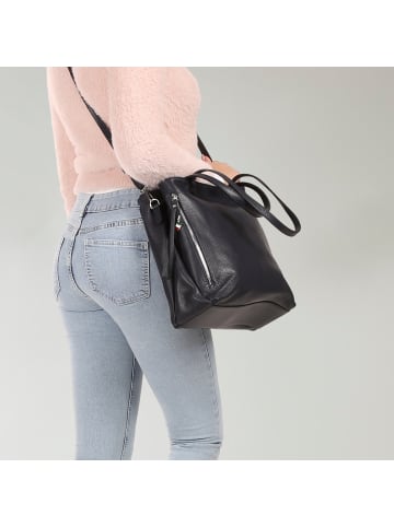 Florence Florence Schultertasche Leder dunkelblau ca. 36cm