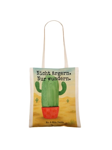 Mr. & Mrs. Panda Schultertasche Kaktus Wut Design mit Spruch in Weiß