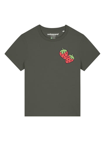 wat? Apparel T-Shirt Strawberry in Khaki