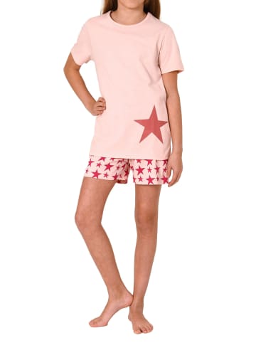 NORMANN Shorty kurzarm Schlafanzug Sterne - 74273 in rose
