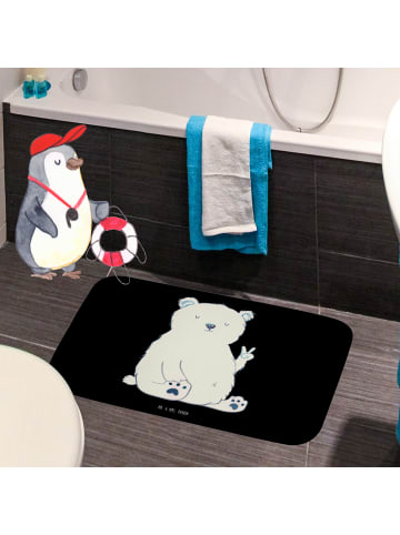 Mr. & Mrs. Panda Duschvorleger Eisbär Faul ohne Spruch in Schwarz