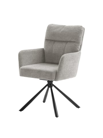 home24 Drehbarer Armlehnenstuhl Calub in Grau