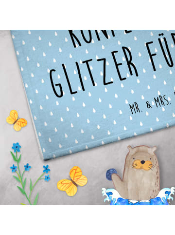 Mr. & Mrs. Panda Handtuch Orca Zylinder mit Spruch in Blau Pastell