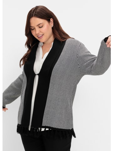 sheego Strickjacke in schwarz-weiß