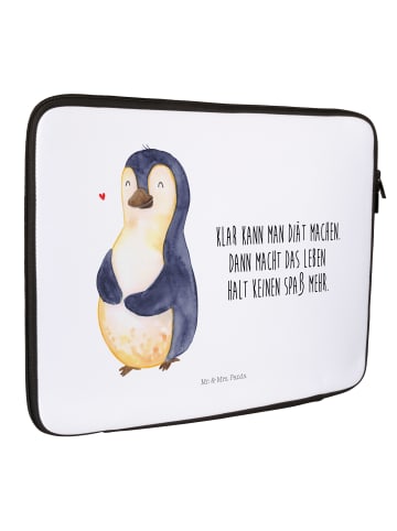 Mr. & Mrs. Panda Notebook Tasche Pinguin Diät mit Spruch in Weiß