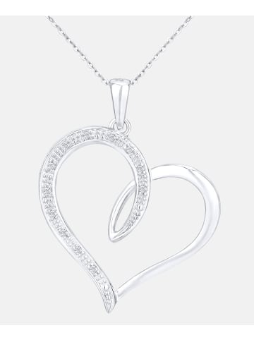 Diamant L'éternel Halskette mit Anhänger aus 375 Weißgold mit Diamant Herz-Design