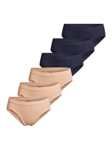 Conta Hüftslip Feinripp in Blau / beige